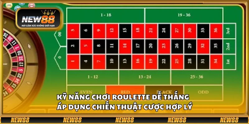 Kỹ năng chơi roulette dễ thắng - Áp dụng chiến thuật cược hợp lý